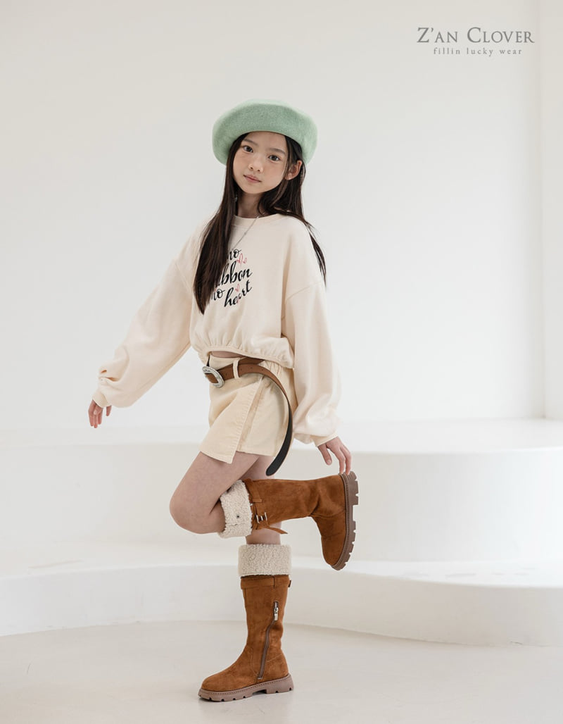 Zan Clover - Korean Children Fashion - #discoveringself - Cropped Heart Sweatshirt - 6
