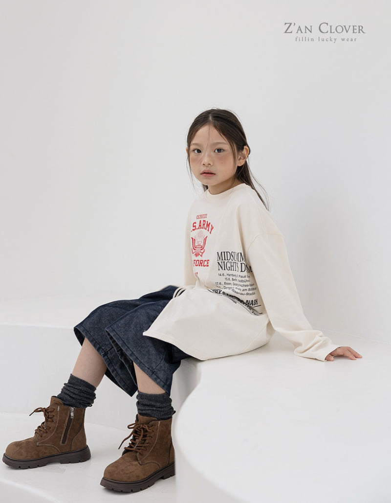 Zan Clover - Korean Children Fashion - #discoveringself - Vintage Unbalanced Long Tee - 7
