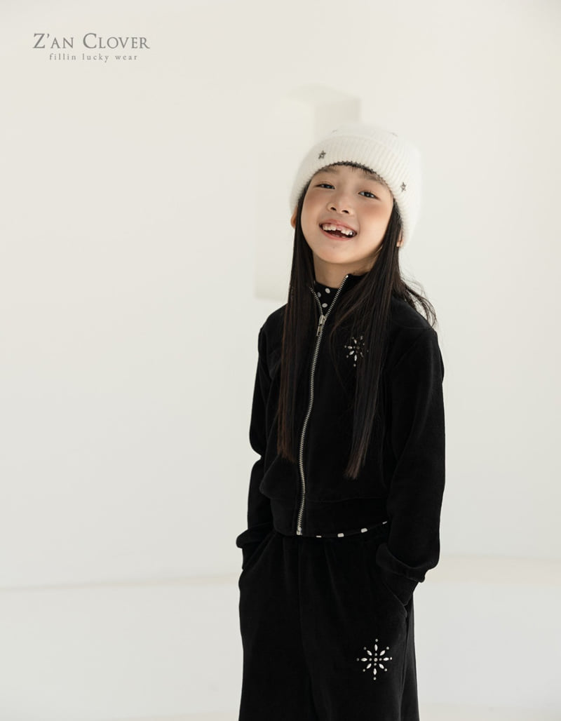 Zan Clover - Korean Children Fashion - #discoveringself - Velour Snow Zip-Up - 6