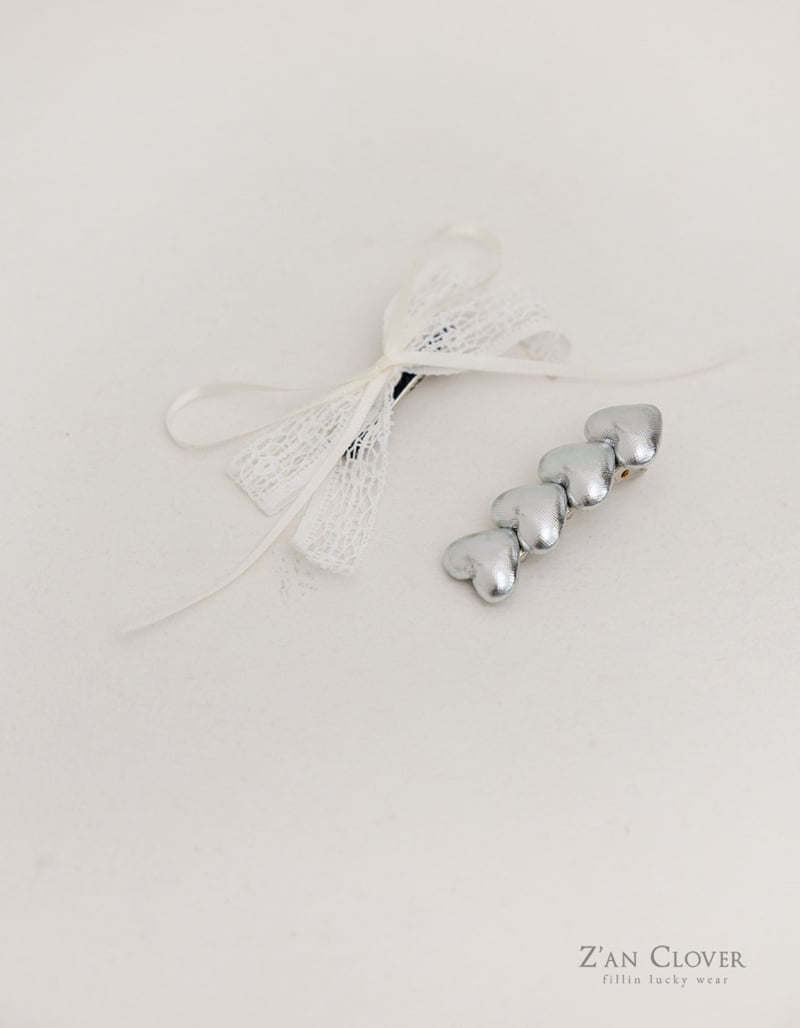 Zan Clover - Korean Children Fashion - #discoveringself - Heart Ribbon Hair Clip - 9