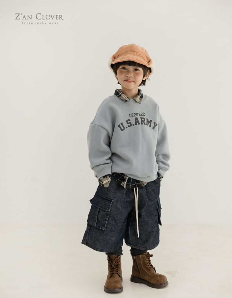 Zan Clover - Korean Children Fashion - #fashionkids - Denim Corduroy Bermuda Pants - 7