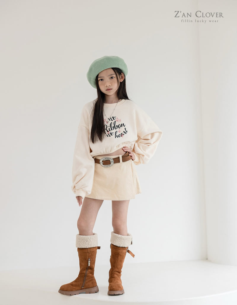 Zan Clover - Korean Children Fashion - #fashionkids - Cropped Heart Sweatshirt - 7