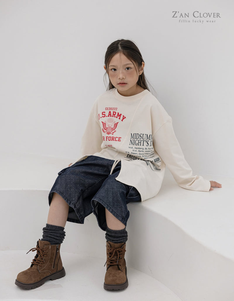 Zan Clover - Korean Children Fashion - #fashionkids - Vintage Unbalanced Long Tee - 8