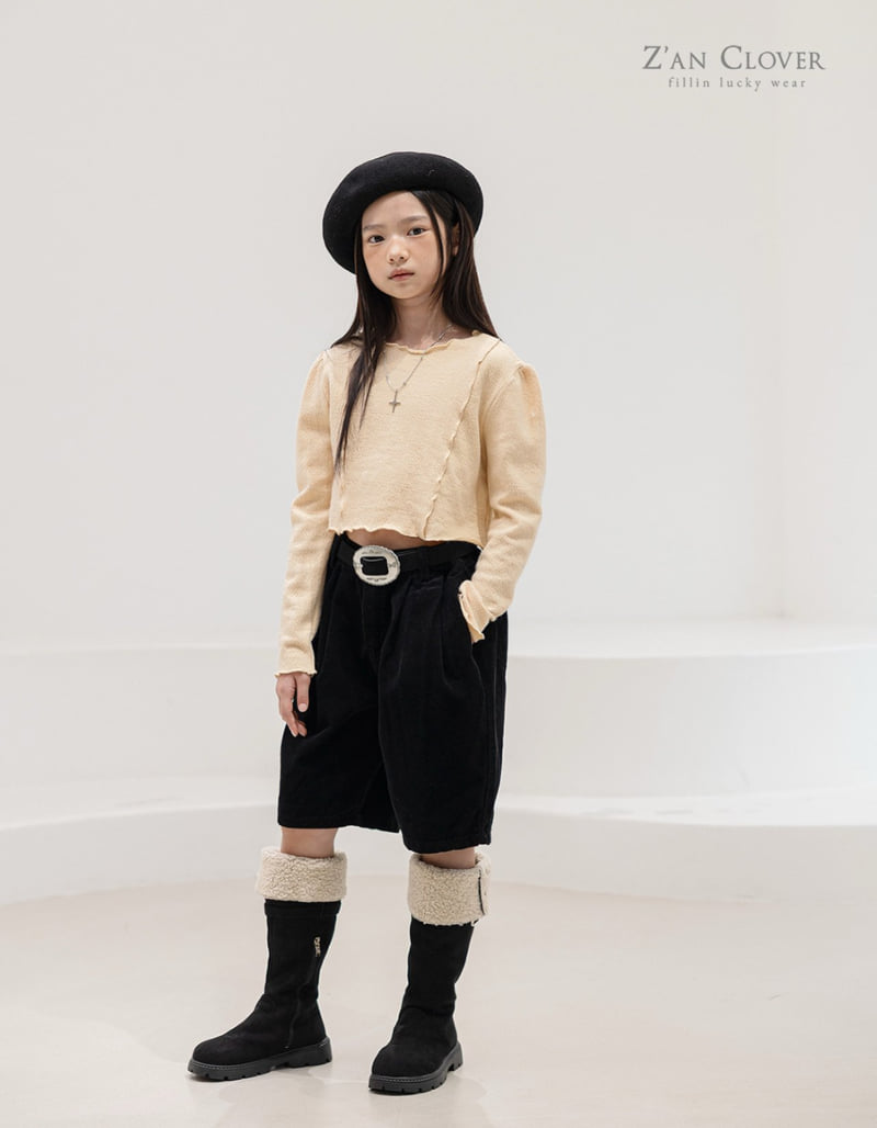 Zan Clover - Korean Children Fashion - #kidsshorts - Creamy Corduroy Bermuda Pants - 11