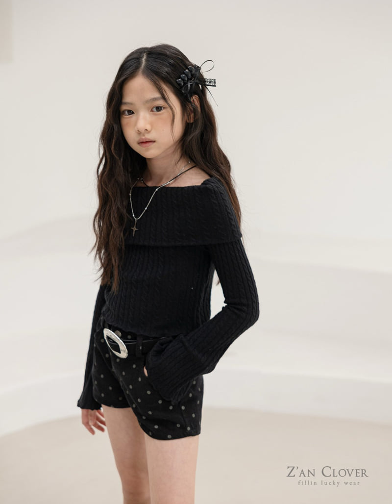 Zan Clover - Korean Children Fashion - #kidsshorts - Off-Shoulder Turtle Tee - 10