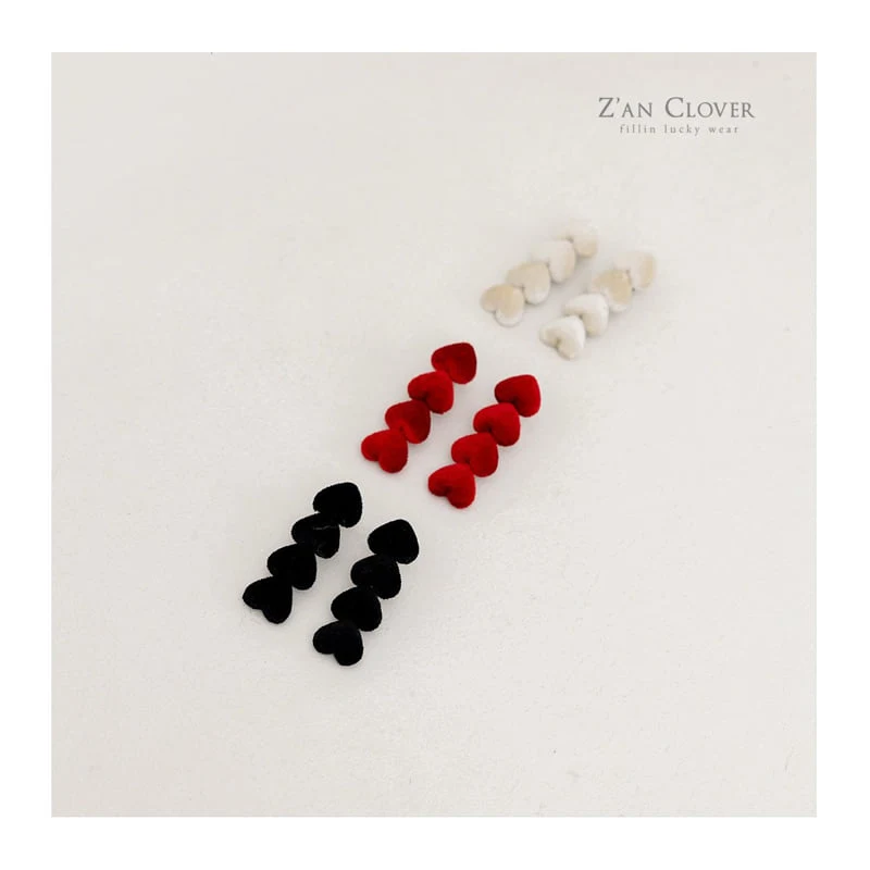 Zan Clover - Korean Children Fashion - #kidsshorts - Velour Heart Hair Clip