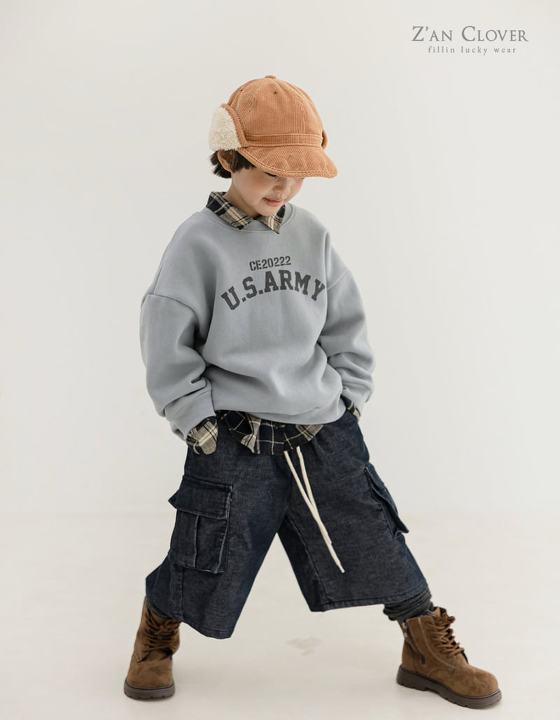 Zan Clover - Korean Children Fashion - #kidsstore - Denim Corduroy Bermuda Pants - 9