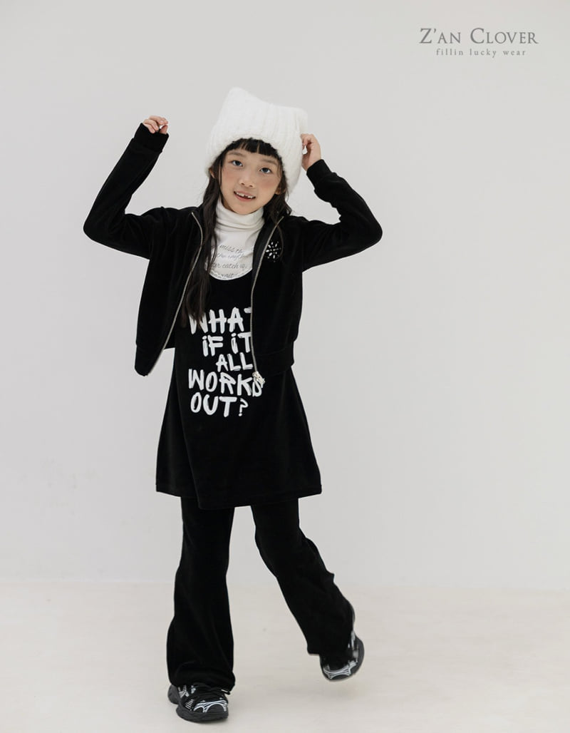 Zan Clover - Korean Children Fashion - #kidsstore - Snow Velour Bootcut Pants - 7