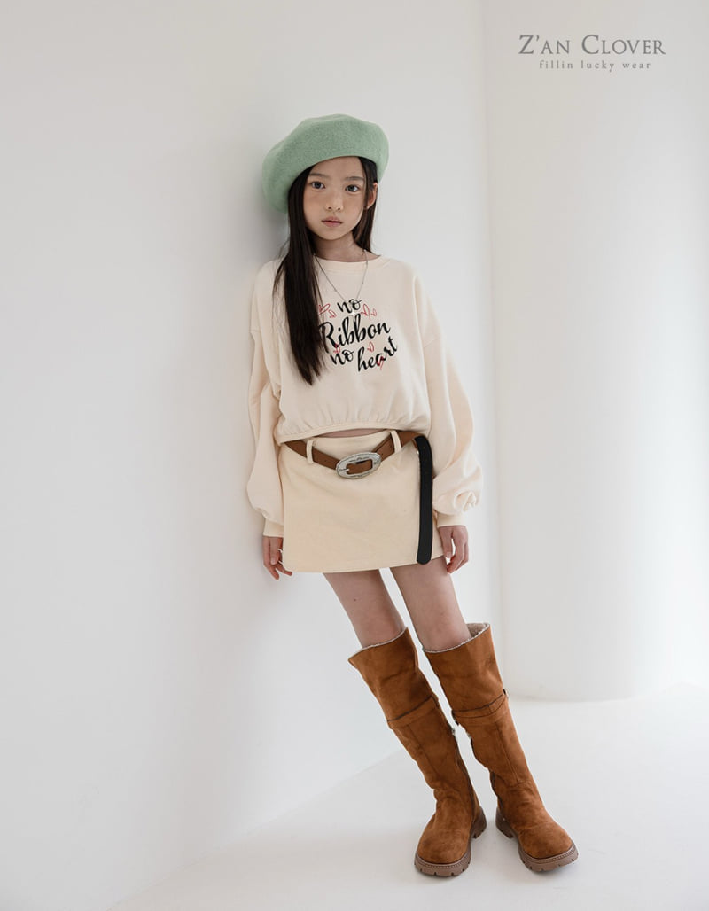 Zan Clover - Korean Children Fashion - #kidsstore - Cropped Heart Sweatshirt - 9