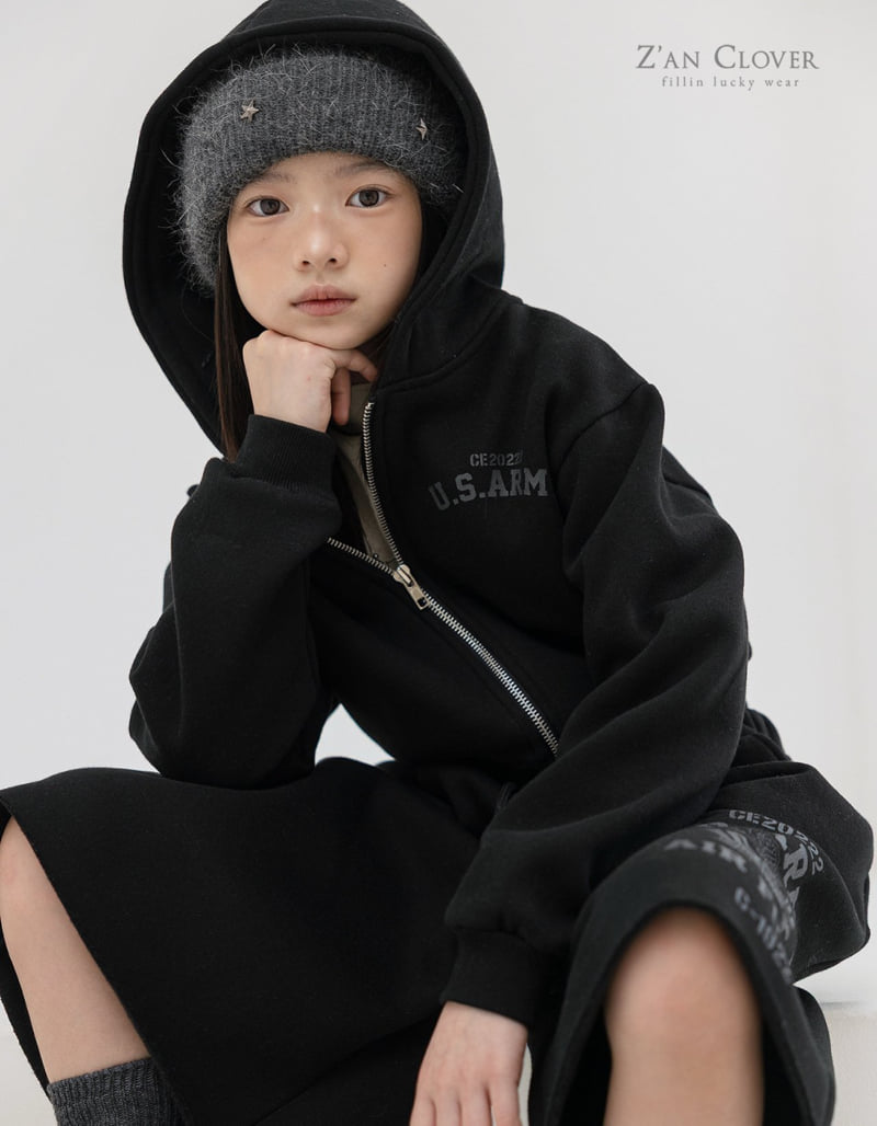 Zan Clover - Korean Children Fashion - #kidsstore - Army Cropped Fleece Hood Zip-Up (Kids) - 6