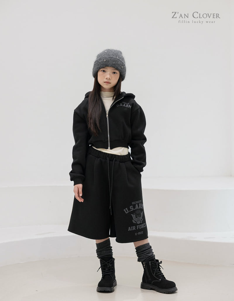 Zan Clover - Korean Children Fashion - #kidsstore - Army Cropped Fleece Hood Zip-Up (Junior) - 5