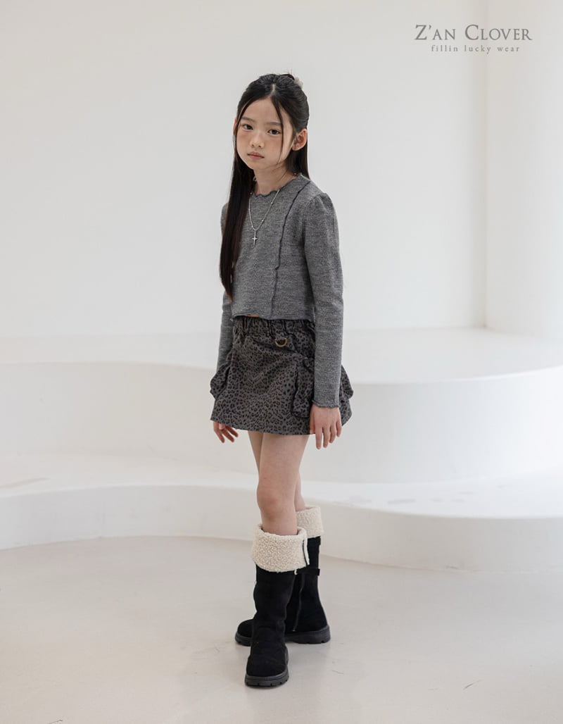 Zan Clover - Korean Children Fashion - #kidsstore - Frill Crop Knit - 12