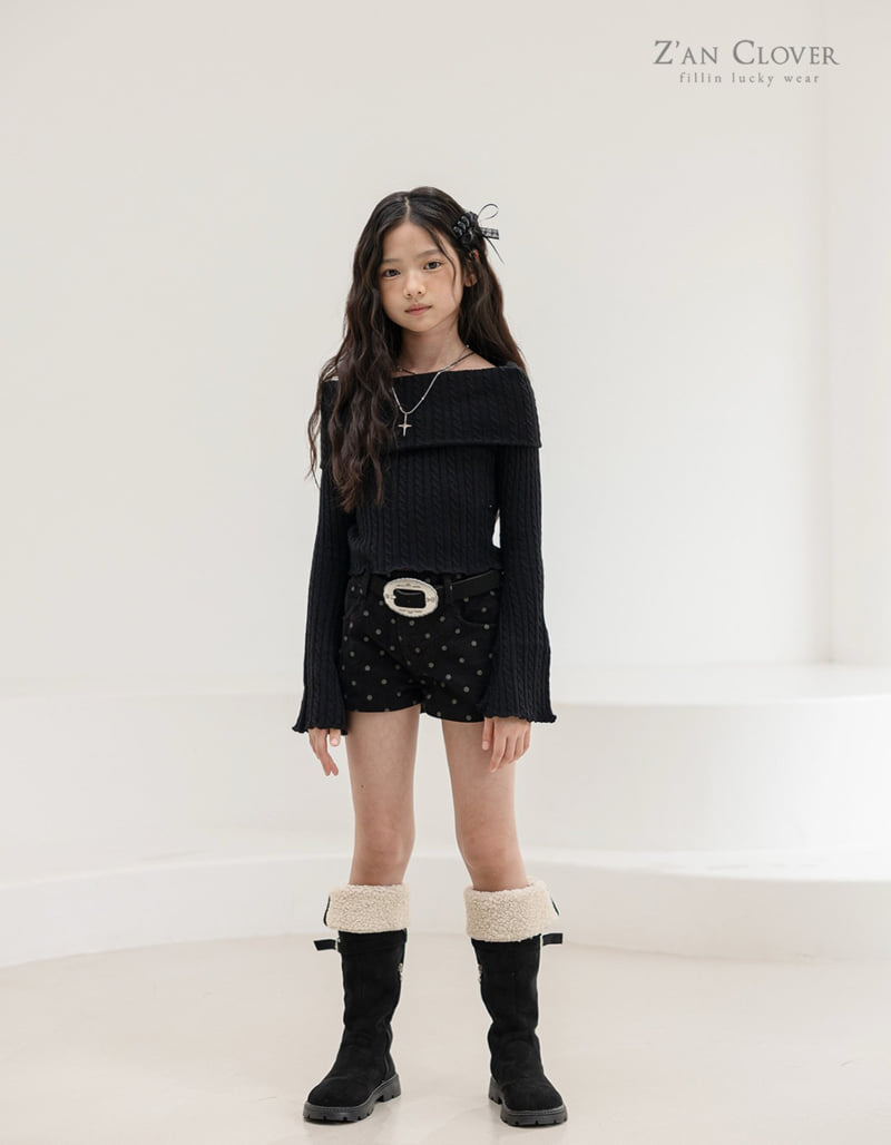 Zan Clover - Korean Children Fashion - #kidsstore - Off-Shoulder Turtle Tee - 11