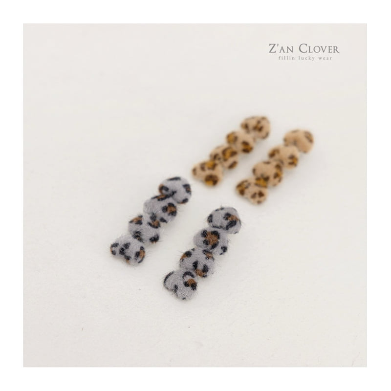 Zan Clover - Korean Children Fashion - #kidsstore - Calf Hair Leopard Hair Clip