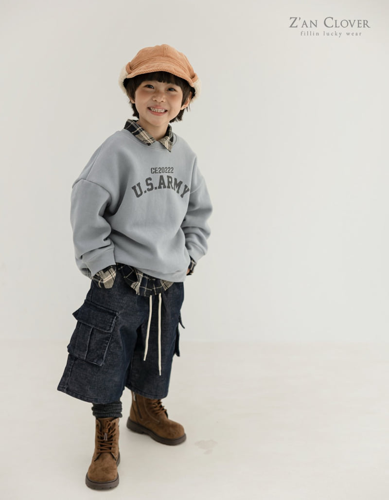 Zan Clover - Korean Children Fashion - #kidzfashiontrend - Denim Corduroy Bermuda Pants - 10