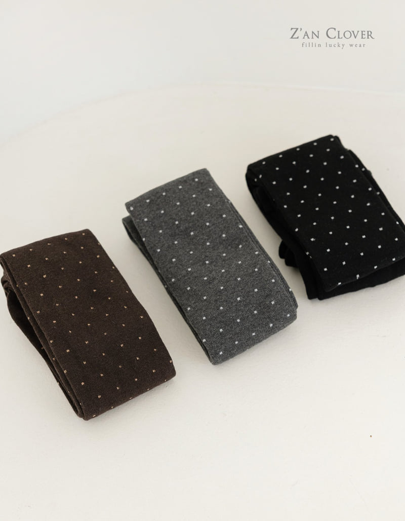 Zan Clover - Korean Children Fashion - #kidsstore - Dot Cotton Tights - 4