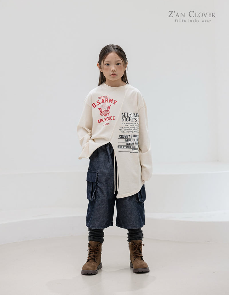 Zan Clover - Korean Children Fashion - #kidzfashiontrend - Vintage Unbalanced Long Tee - 11