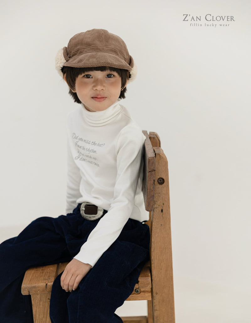 Zan Clover - Korean Children Fashion - #kidzfashiontrend - Lettering Turtleneck Tee - 5