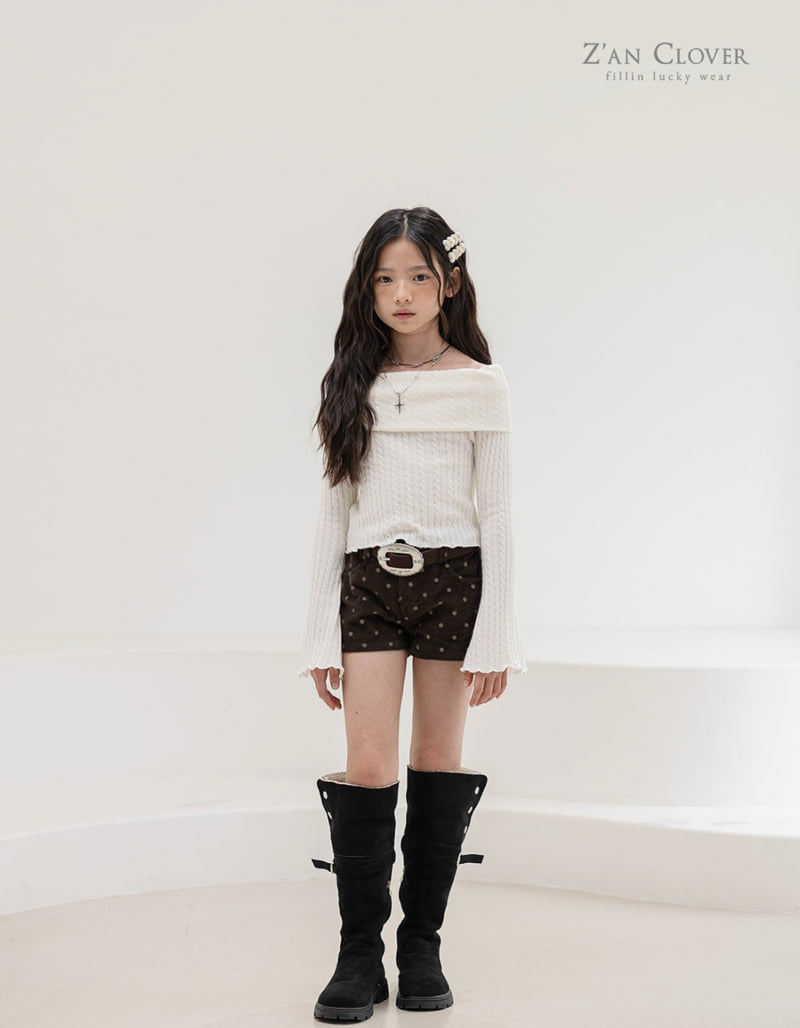 Zan Clover - Korean Children Fashion - #kidzfashiontrend - Corduroy Dot Short Pants - 5