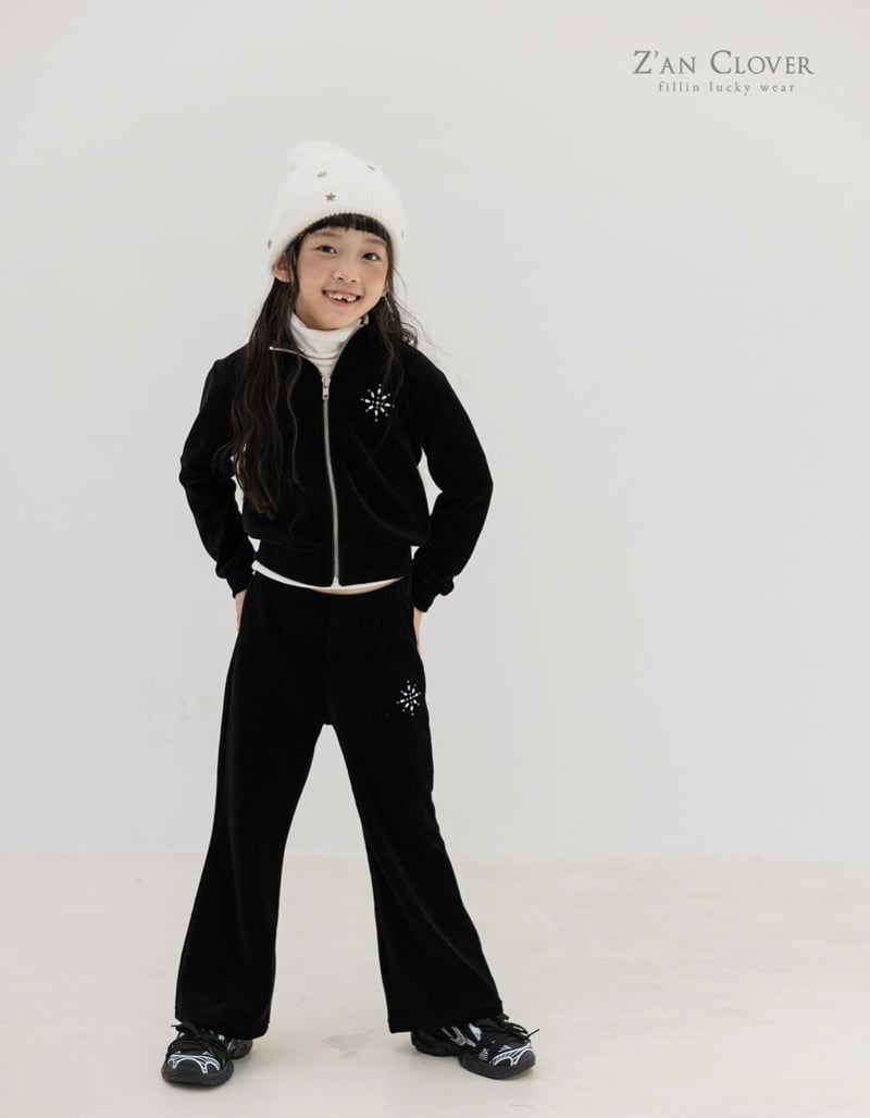 Zan Clover - Korean Children Fashion - #littlefashionista - Snow Velour Bootcut Pants - 10
