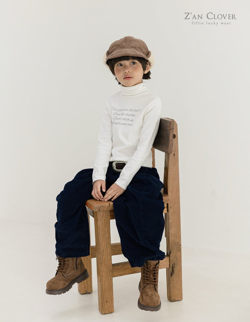Zan Clover - Korean Children Fashion - #littlefashionista - Lettering Turtleneck Tee - 7