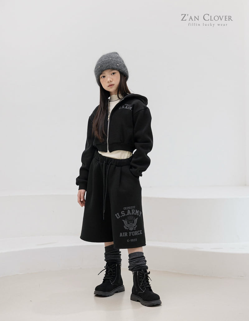 Zan Clover - Korean Children Fashion - #magicofchildhood - Army Cropped Fleece Hood Zip-Up (Junior) - 9