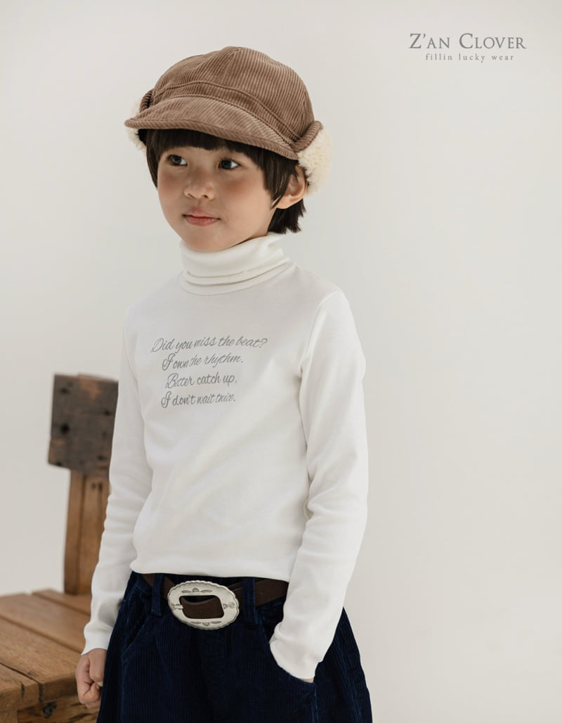 Zan Clover - Korean Children Fashion - #magicofchildhood - Lettering Turtleneck Tee - 8