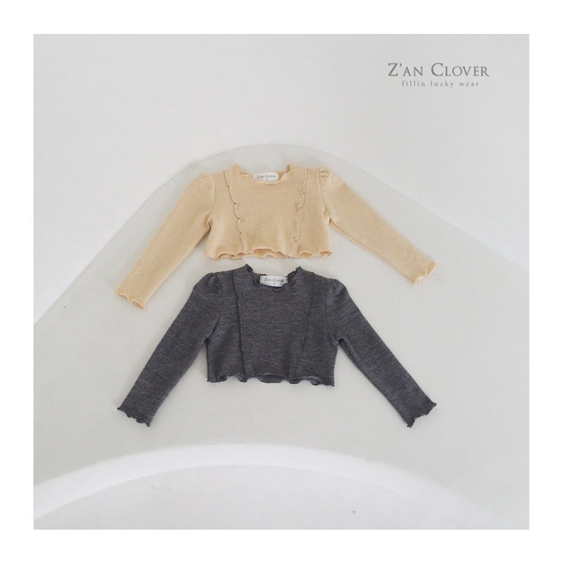 Zan Clover - Korean Children Fashion - #minifashionista - Frill Crop Knit