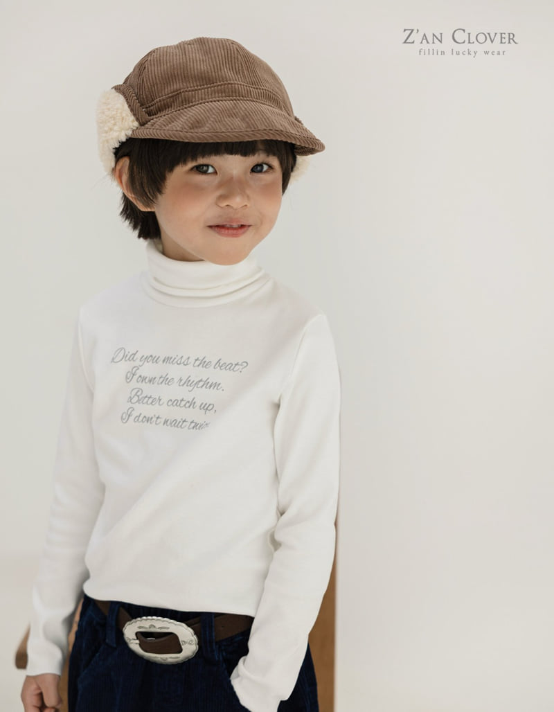 Zan Clover - Korean Children Fashion - #minifashionista - Lettering Turtleneck Tee - 9