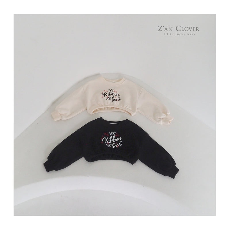 Zan Clover - Korean Children Fashion - #prettylittlegirls - Cropped Heart Sweatshirt