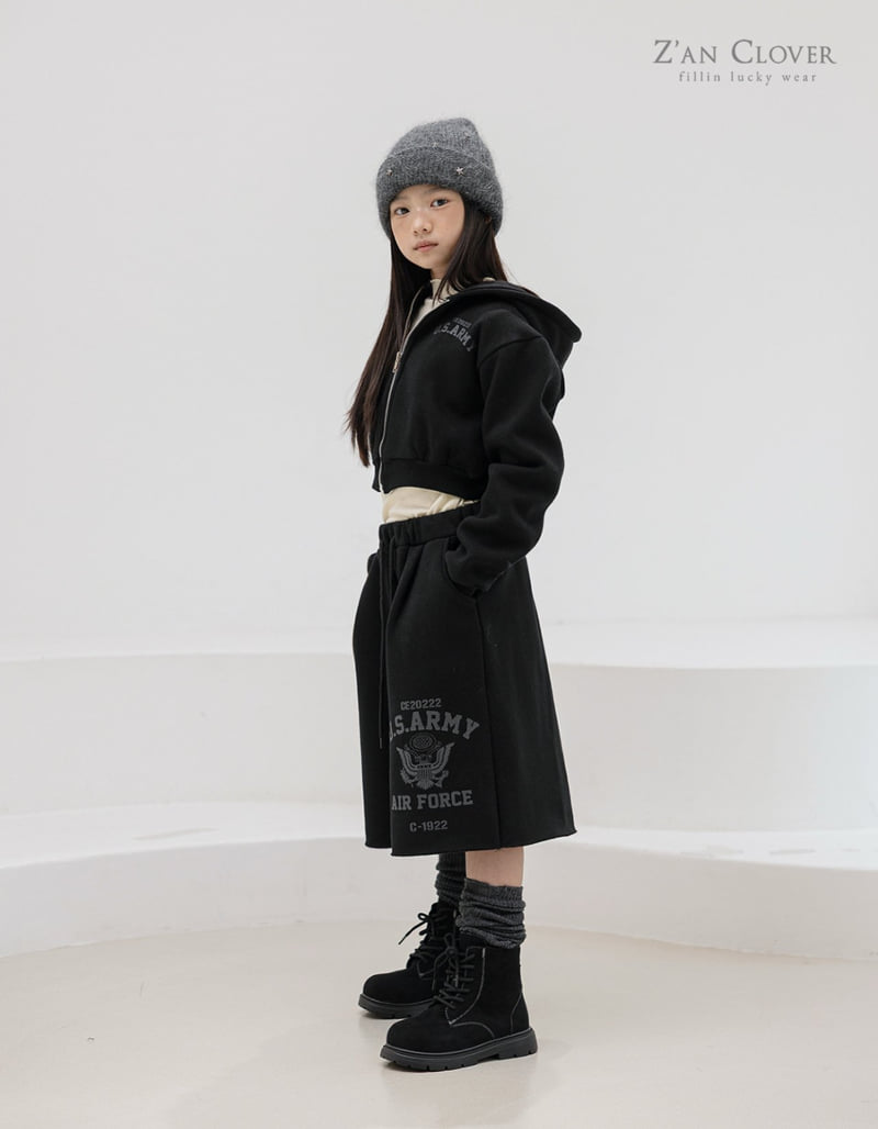 Zan Clover - Korean Children Fashion - #prettylittlegirls - Army Cropped Fleece Hood Zip-Up (Junior) - 11