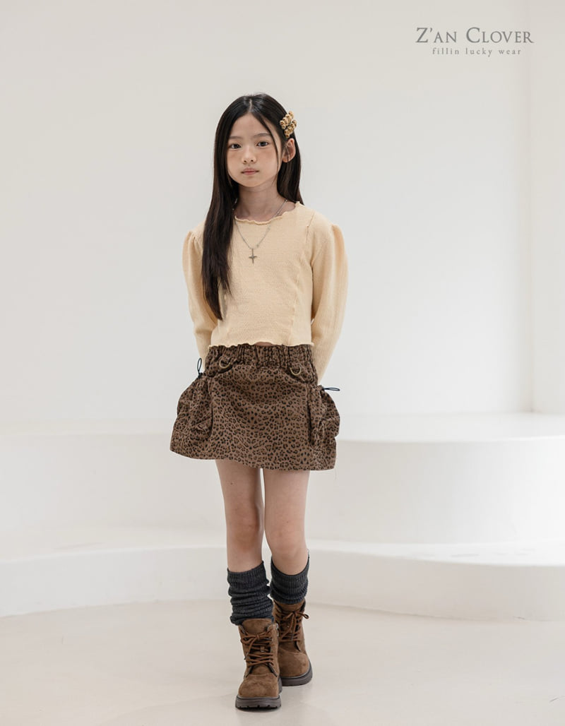 Zan Clover - Korean Children Fashion - #prettylittlegirls - Leopard String Skirt - 8