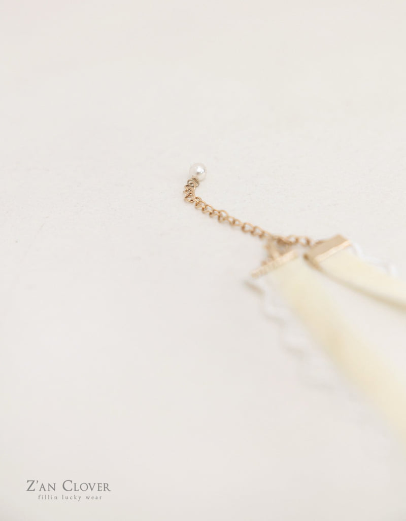 Zan Clover - Korean Children Fashion - #prettylittlegirls - Velour Pearl Necklace - 12