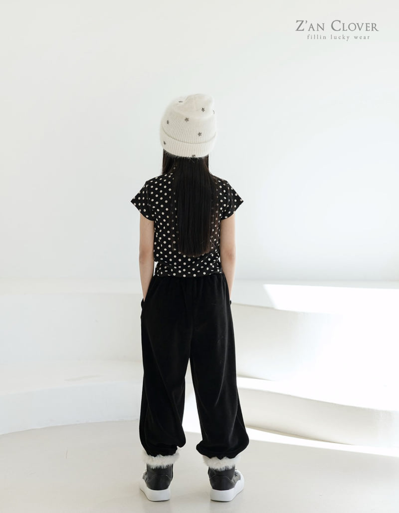 Zan Clover - Korean Children Fashion - #prettylittlegirls - Velour Jogger Pants - 5