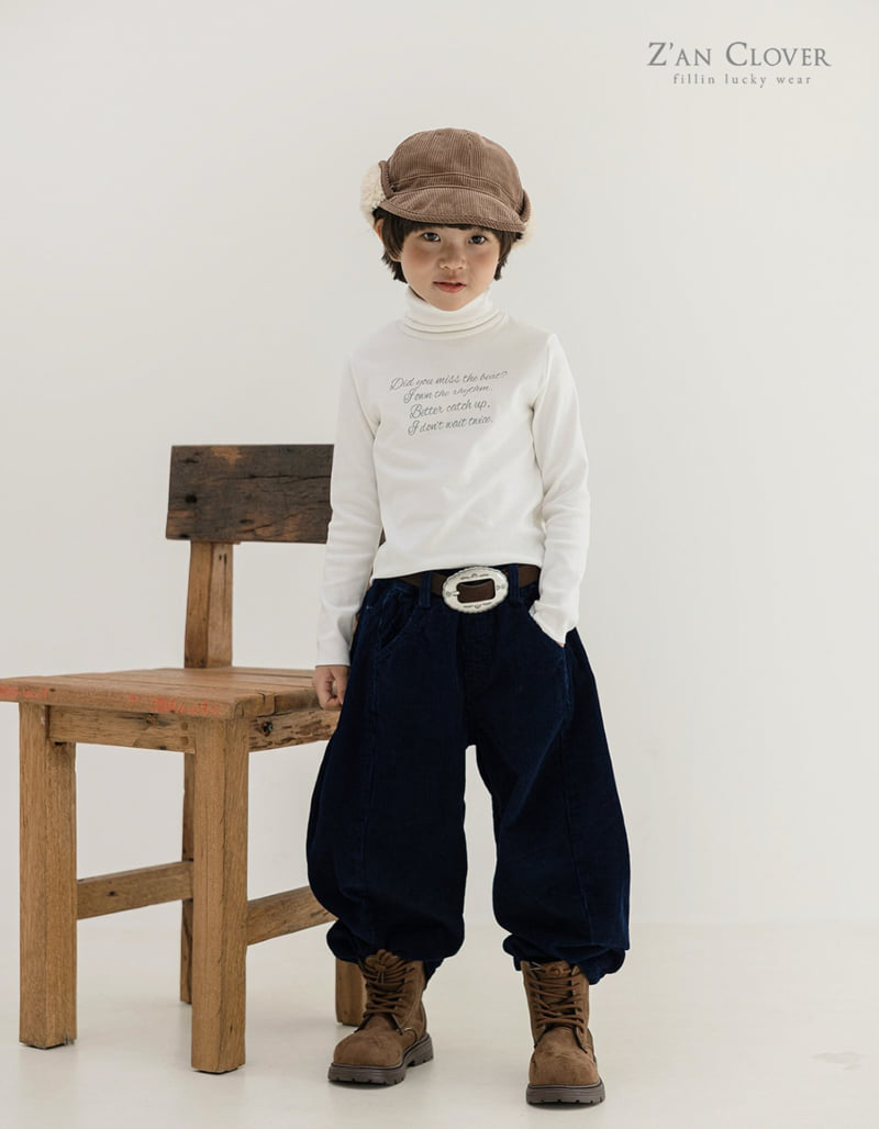 Zan Clover - Korean Children Fashion - #prettylittlegirls - Lettering Turtleneck Tee - 10