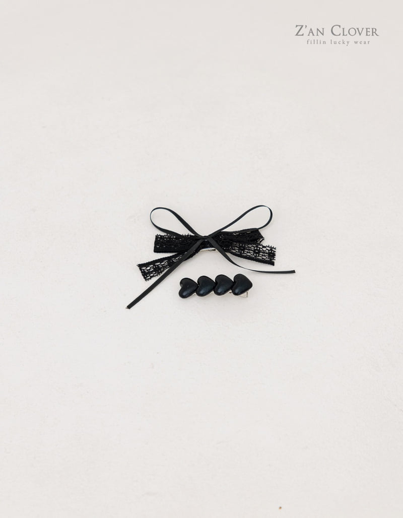 Zan Clover - Korean Children Fashion - #minifashionista - Heart Ribbon Hair Clip - 4