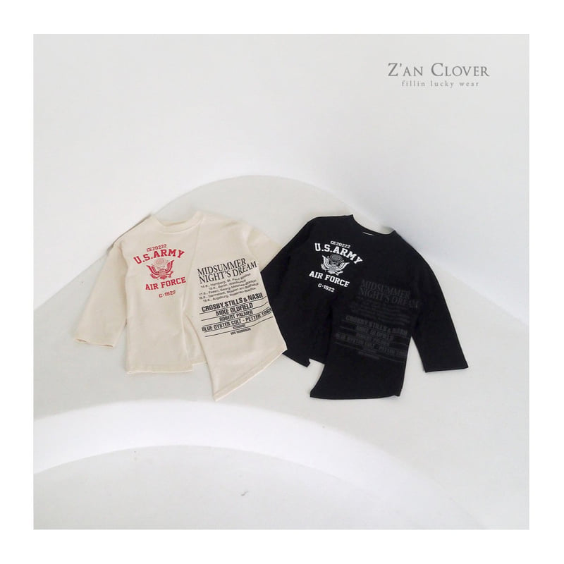 Zan Clover - Korean Children Fashion - #todddlerfashion - Vintage Unbalanced Long Tee