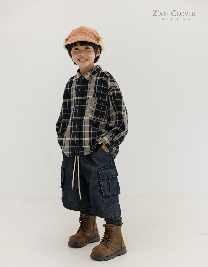 Zan Clover - Korean Children Fashion - #toddlerclothing - Modern Check Overshirt - 12
