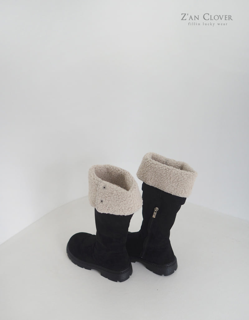 Zan Clover - Korean Women Fashion - #vintagekidsstyle - Suede Mid-High Long Boots - 2