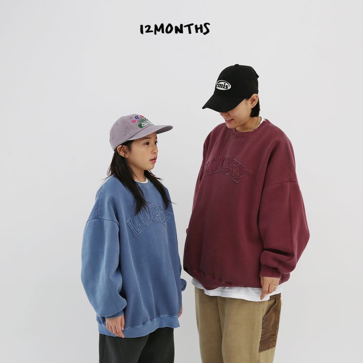 12 Month - Korean Children Fashion - #littlefashionista - Lucky Pigment Sweatshirt (Junior) - 12