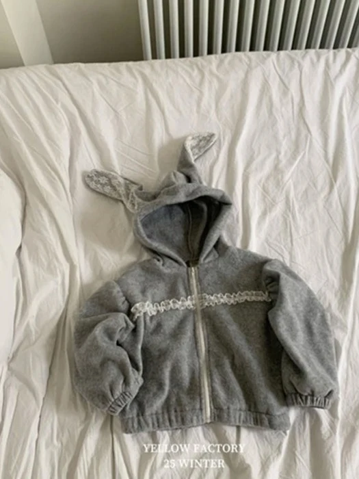 Bunny Hood Zip-Up (Gray)