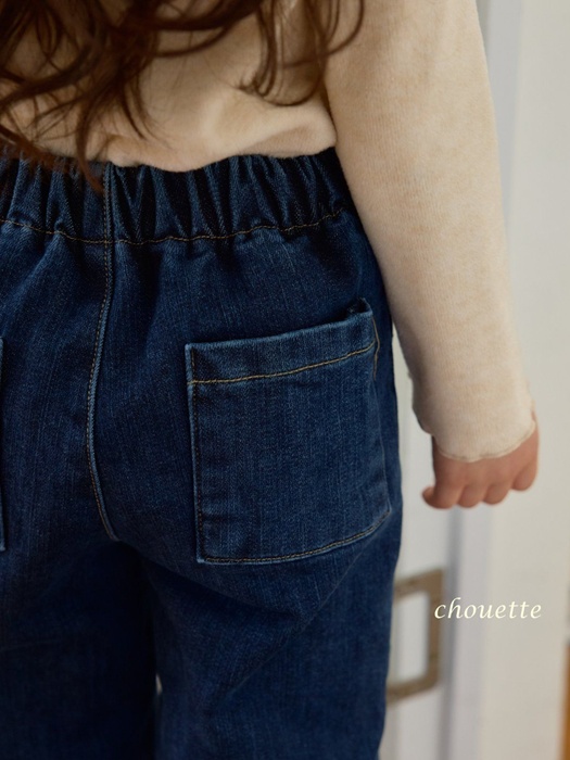 Pocket Button Fleece Denim Pants Pocket Button Fleece Denim Pants
