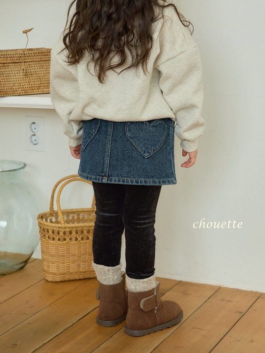 Heart Denim Fleece Skirt Heart Denim Fleece Skirt