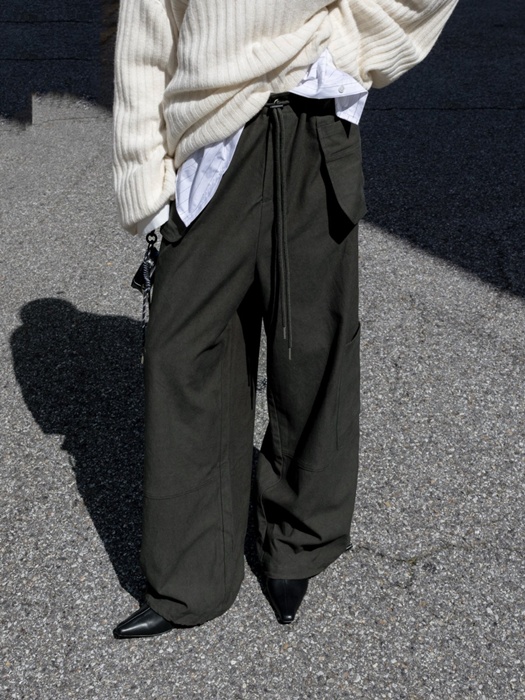 Peach Washed Multi Pocket Cargo Wide Pants Peach Washed Multi Pocket Cargo Wide Pants