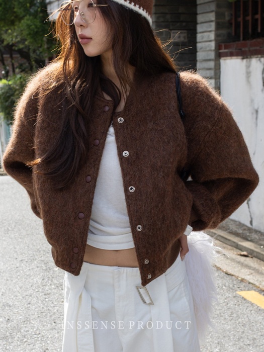 Premium Alpaca Wool Blend Bomber Jacket
