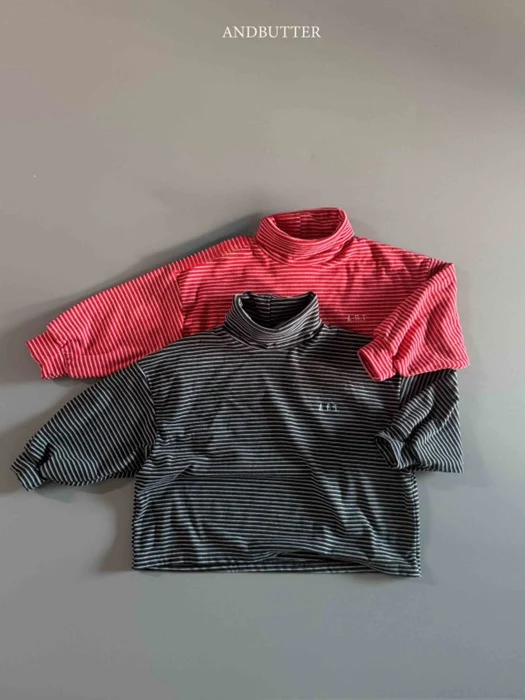 Art Stripe Turtleneck Tee