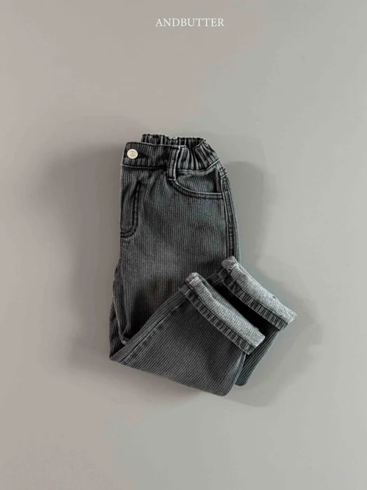 Rib Black Pants