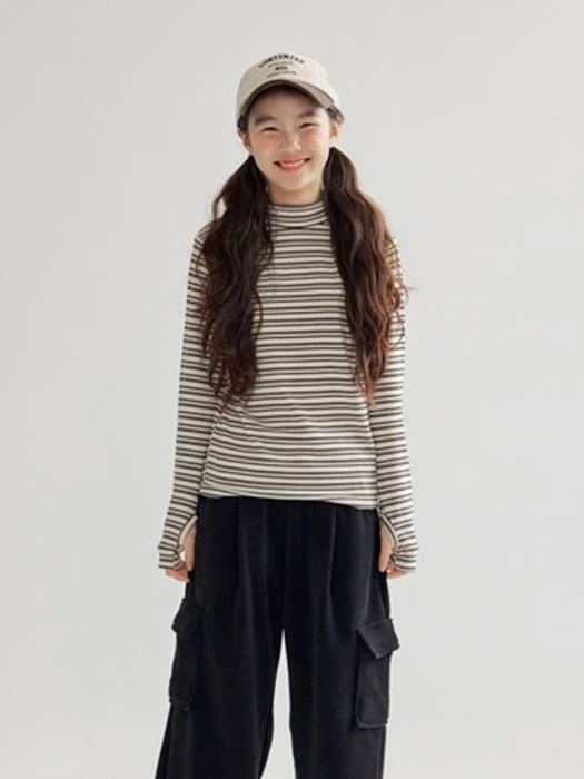Half Turtleneck Stripe Tee