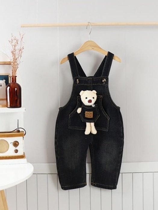 Fleece Teddy Denim Overalls Fleece Teddy Denim Overalls