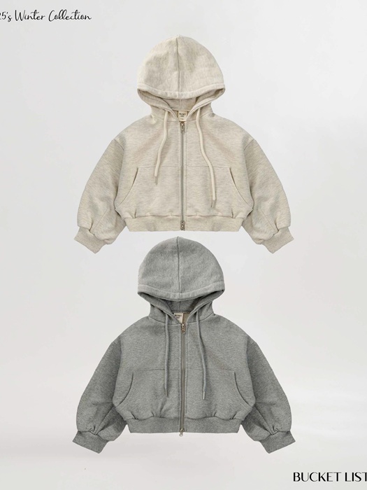 Fleece Crop Zip-Up Hoodie